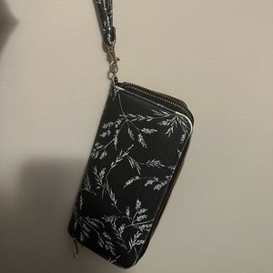 A New Day Black and White Flower Wallet